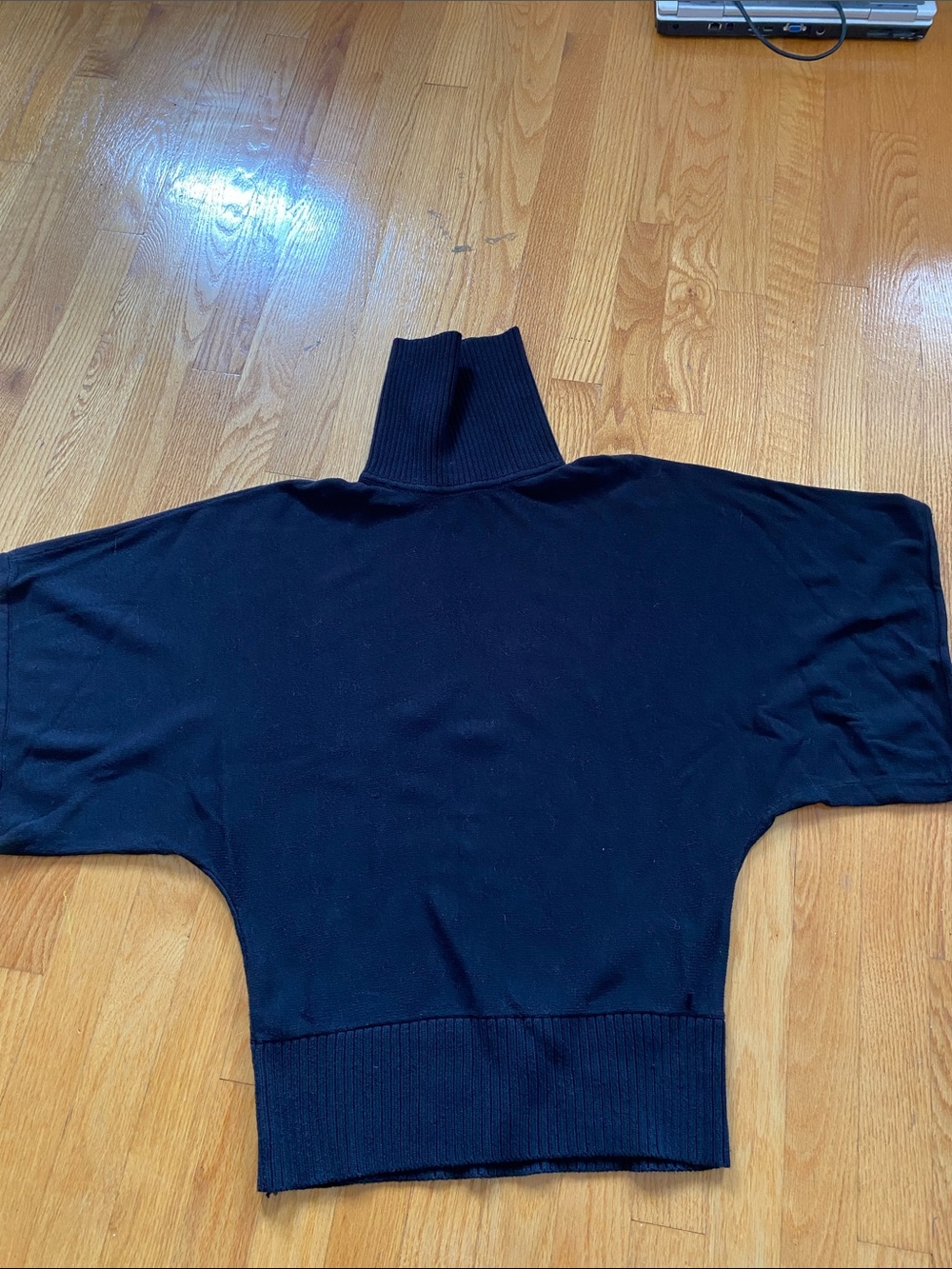 INC International Concepts Black Turtleneck Dolman Sweater